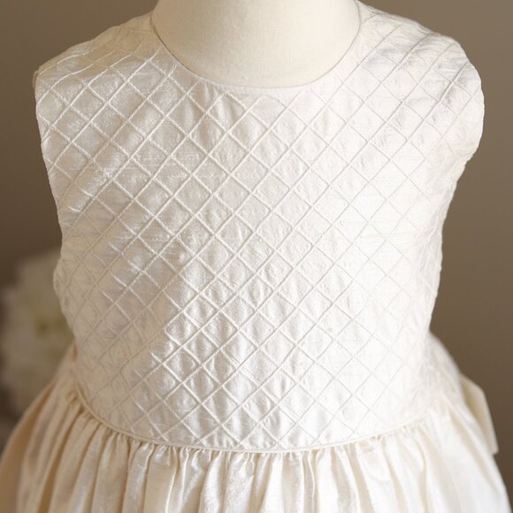 Strasburg Ivory Dupioni Silk Dress Flower Girl Special Occasion Recital Size 6 - Picture 6 of 9
